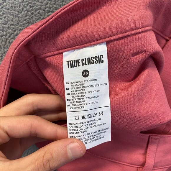 True Classic Men's Pink Shorts, 36" x 7" Inseam - Picture 8 of 13